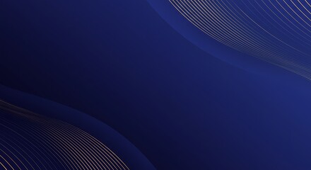 Abstract dark blue background with wavy lines modern design elements