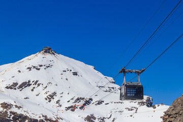 Cable car to the summit of the Schilthorn in Bernese Oberland, Switzerland © olyasolodenko
