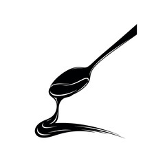 Spoon Creating Artistic Cheese Sauce Smear