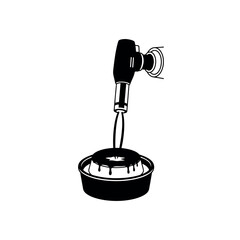 Culinary Blowtorch Caramelizing Creme Brulee Silhouette