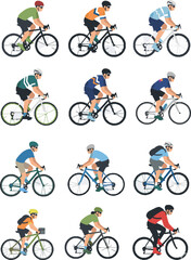 Fototapeta premium icon Cyclists are racing