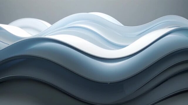 Wavy Layers of Blue and White Hues.