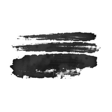 Abstract black grunge brush stroke texture transparent background PNG and JPEG image