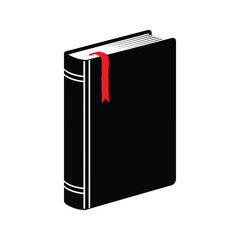 Black book with red ribbon marker