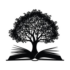 Tree growing out of an open book illustration