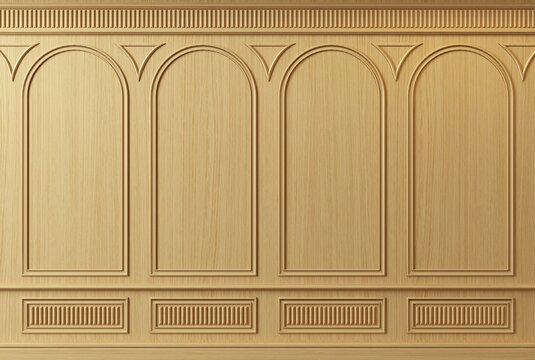 Extra large background arch wooden cabinet wall