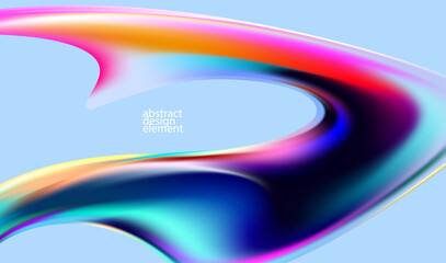 Abstract background of fluid iridescent shape. Elegant vector wallpaper.