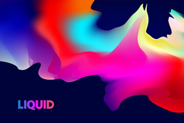 Abstract liquid holographic gradient shape. 3D Vector colorful design element.