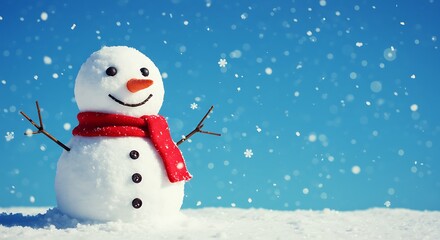 Fototapeta premium Joyful Snowman in Winter Wonderland