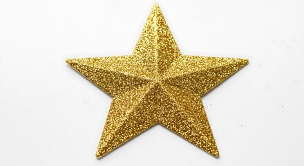 Obraz premium Golden Glitter Star: Sparkling Festive Charm