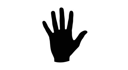 Obraz premium Black Silhouette of a Human Hand Palm