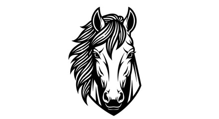 Obraz premium Detailed Horse Head Profile Sketch