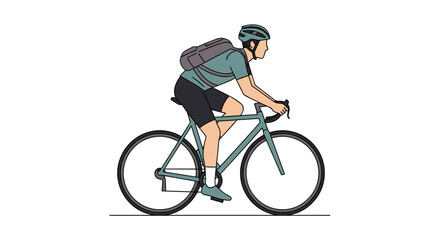 Obraz premium Male Cyclist Riding a Road Bike Graphic