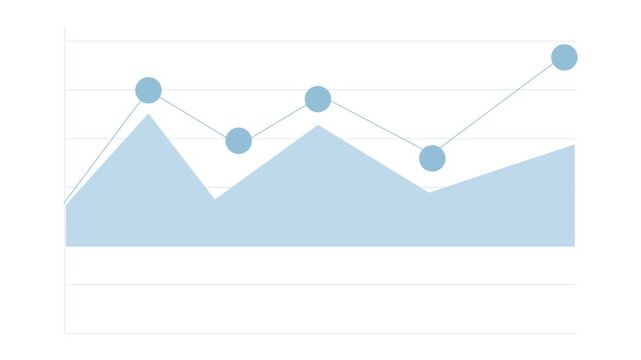 Abstract Area Chart with Data Points Representing Business Growth and Financial Trends.