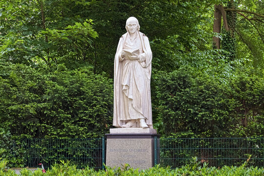 Munster, Germany. Statue of Bernhard Overberg, a Catholic ecclesiastic, educator and author. The statue was erected in 1897. Text on the pedestal reads: Bernhard Overberg teacher of the Normal school.