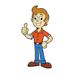 Obraz premium A cheerful man giving a thumbs up, smiling confidently, radiating positivity and approval, expressing encouragement, agreement, or a job well done. 