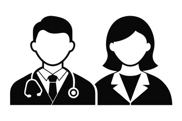 Fototapeta premium Healthcare Professionals, User Profile Silhouettes