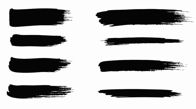 Paint splash splatter ink brush blobs set. Brush paint stroke set, Dry brush texture. Grunge paint lines, rough drawn elements. Dirty liquid spots, rough dust, grain pattern 
