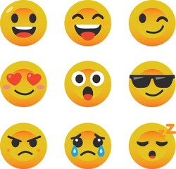 Fototapeta premium yellow emoji icon set
