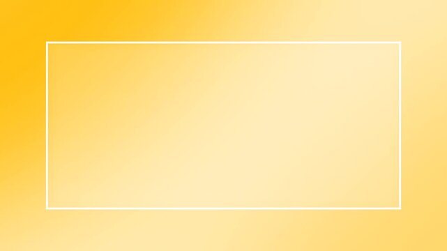 Blurred transparent glass rectangle frame element with soft yellow gradient animated background