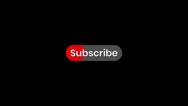Subscribe Button Animation Red Style, Channel Growth Call to Action Overlay