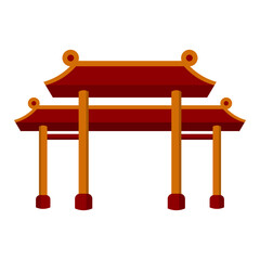Traditional Chinese Gate Illustration
