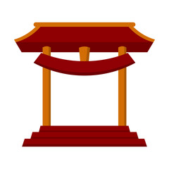 Traditional Chinese Gate Illustration