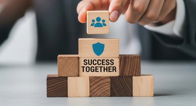 Collaborative teamwork building success through unity and team effort