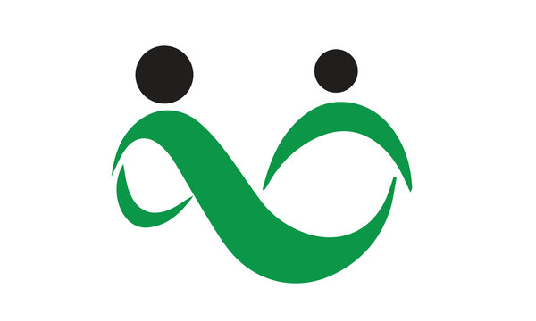 Modern Green Infinity People Logo Design Vector