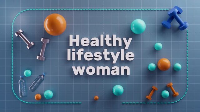 Healthy Lifestyle Woman Text Animation for Fitness Routine and Training