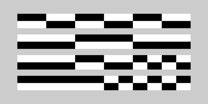Black and white scale bars set. Map symbol