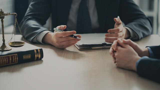 Legal discussion at the table