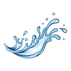 Fototapeta premium Dynamic Blue Water Splash Vector Illustration with Liquid Droplets for Freshness Concept