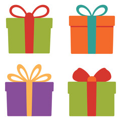 set of colorful gift boxes