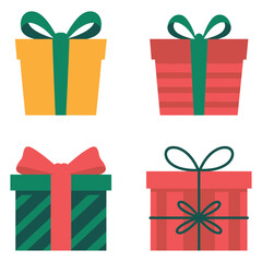 set of colorful gift boxes