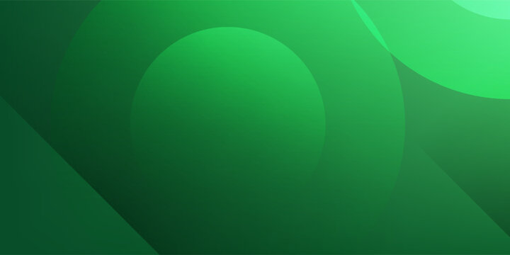 Abstract Green Gradient Background with Overlapping Circles and Soft Layers.  Dynamic shapes composition