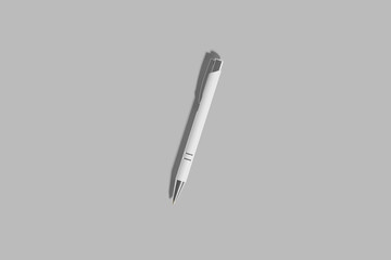 White pen isolated on grey background.
