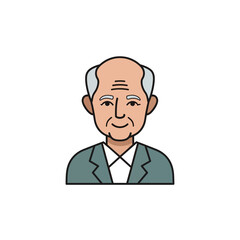 Fototapeta premium Elderly Man Portrait, Smiling Senior Gentleman in Suit, Professional Headshot