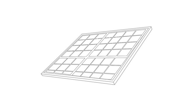Line drawing of a rectangular grid resembling a window or solar panel