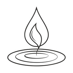 vector illustration of a burning candle