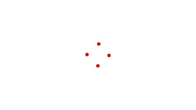 four dot motion animation spinning converge and diverge for navigation.