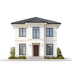 Elegant Two-Story House with Modern Design and Clean Lines in Minimalistic Style