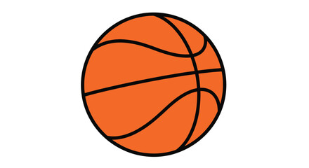 Fototapeta premium Simple illustration of an orange basketball with black lines