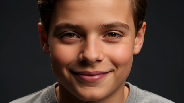 Static Close-up of a Man's Face Aging from Infancy to Adulthood