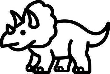 Minimalist triceratops prehistoric dinosaur vector icon © alexandre