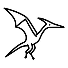 Minimalist pteranodon flying prehistoric vector icon © alexandre