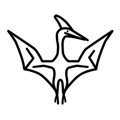 Minimalist pteranodon flying prehistoric vector icon © alexandre