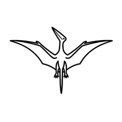 Minimalist pteranodon flying prehistoric vector icon © alexandre