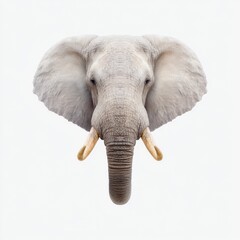Obraz premium Elephant Portrait with Exquisite Detail and Soft Focus on a Pale Background for Nature Enthusiasts and Wildlife Lovers
