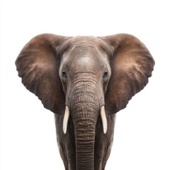 Naklejka premium Majestic African Elephant Portrait Close-up with Lifelike Expressions and Beautiful Texture of Skin and Ears